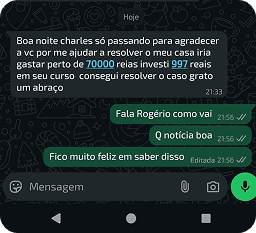 Depoimento de aluno