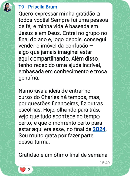 Depoimento de Priscila Brum